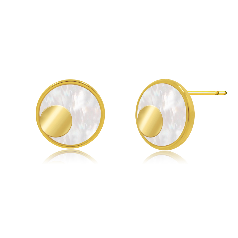 Contemporary Style Shell Disc Studs